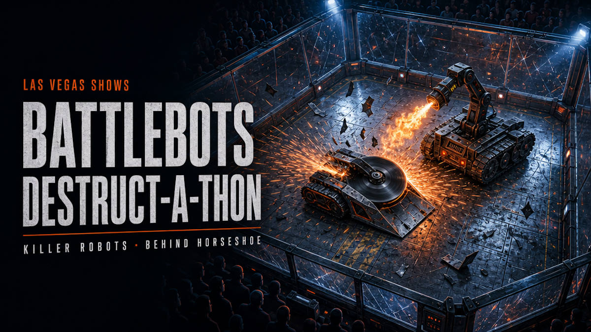 BattleBots Destruct-A-Thon live robot combat arena behind Horseshoe Las Vegas