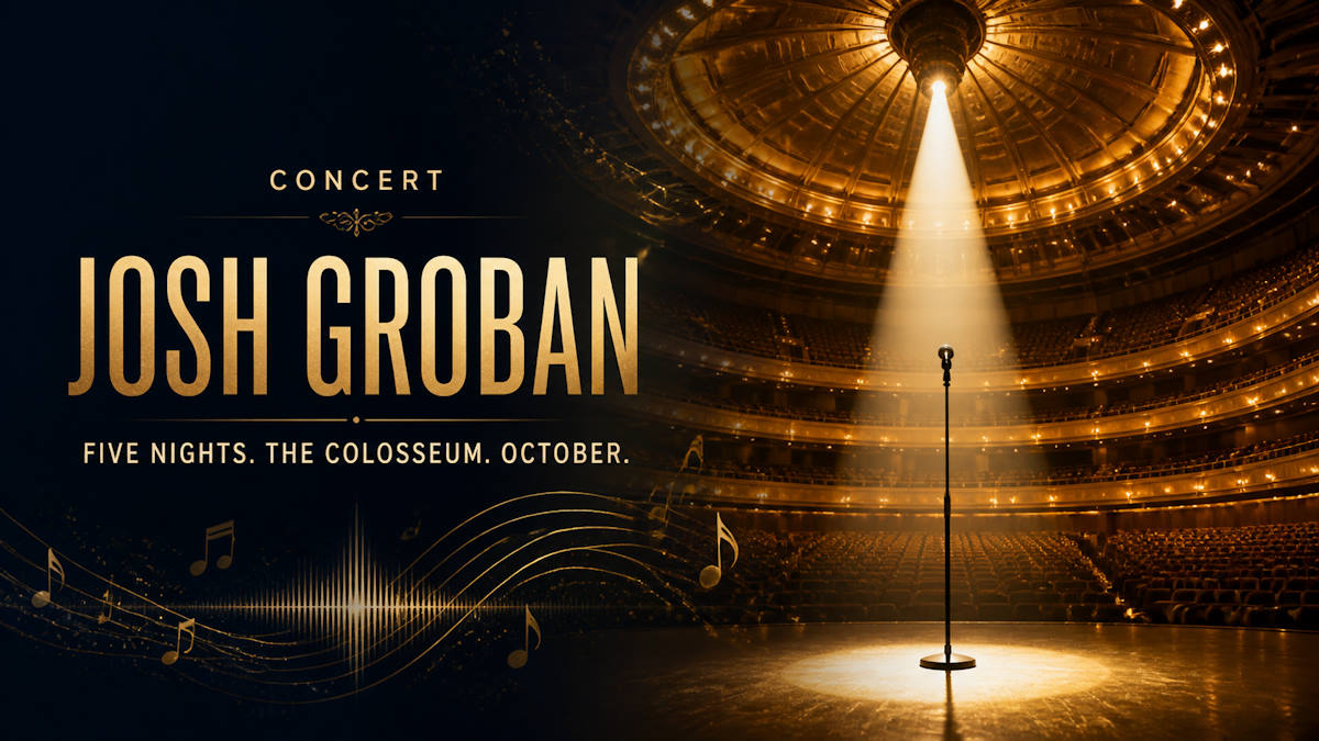 Josh Groban live at The Colosseum Caesars Palace Las Vegas October 2026