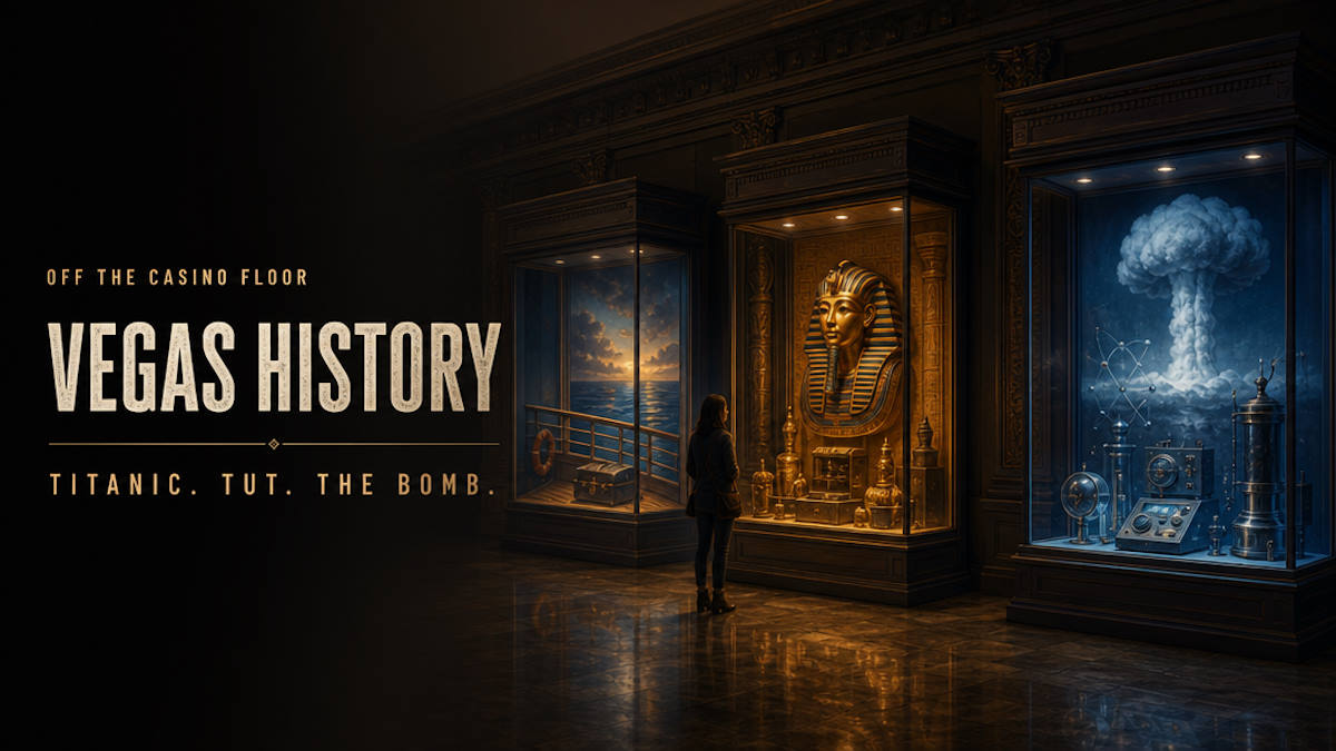 Three Las Vegas history exhibitions: the Titanic, King Tut's tomb, and the Atomic Museum