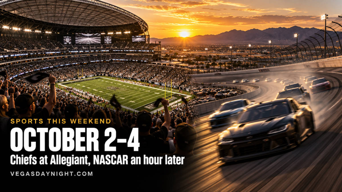Las Vegas sports this weekend, October 2 to 4, 2026: NFL at Allegiant Stadium and NASCAR at Las Vegas Motor Speedway