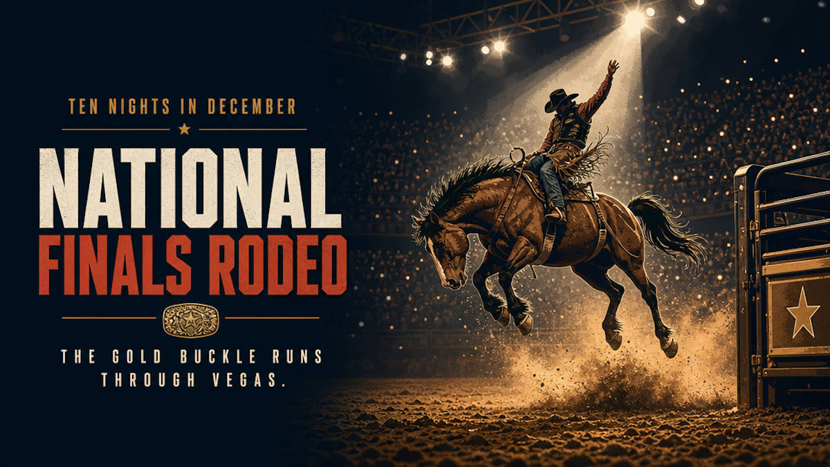 National Finals Rodeo competition at the Thomas and Mack Center in Las Vegas