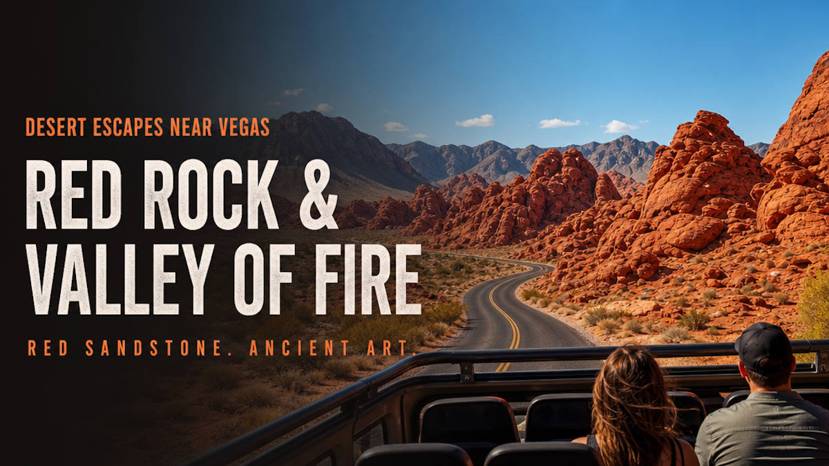 Red Rock Canyon and Valley of Fire red sandstone scenery near Las Vegas