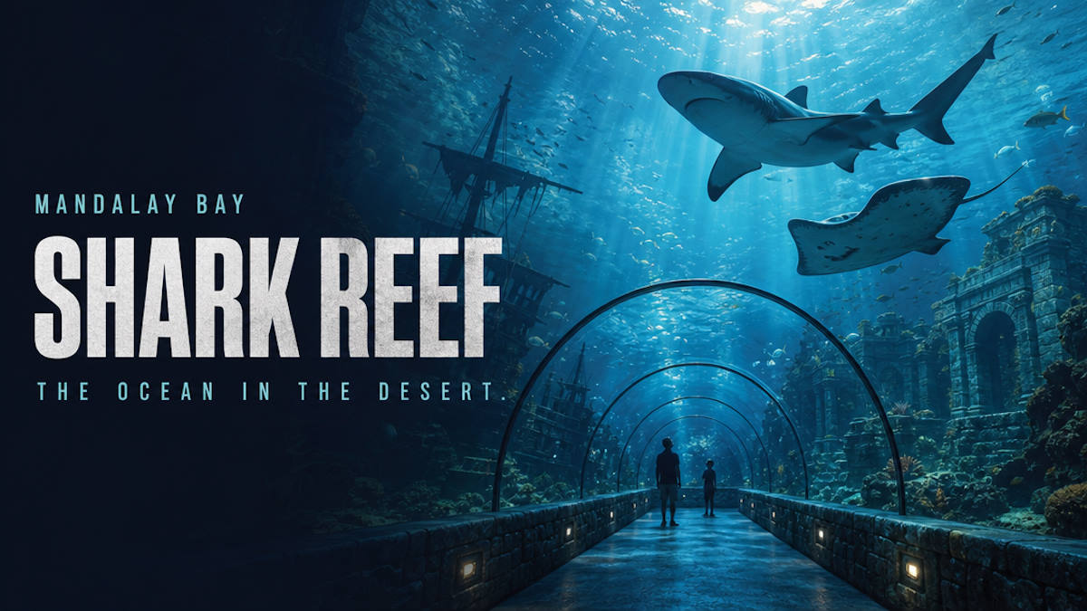 Shark Reef Aquarium shipwreck shark tunnel at Mandalay Bay Las Vegas