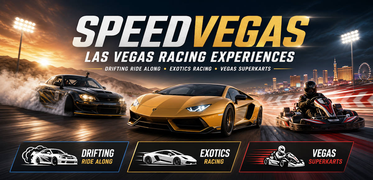 Exotic supercar racing on the SpeedVegas Motorsports Park road course Las Vegas