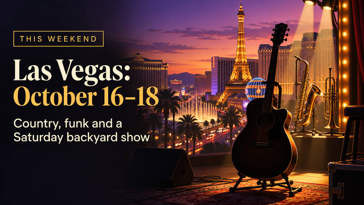 Things to do in Las Vegas this weekend, October 16 to 18, 2026: country, funk and alt-rock concerts