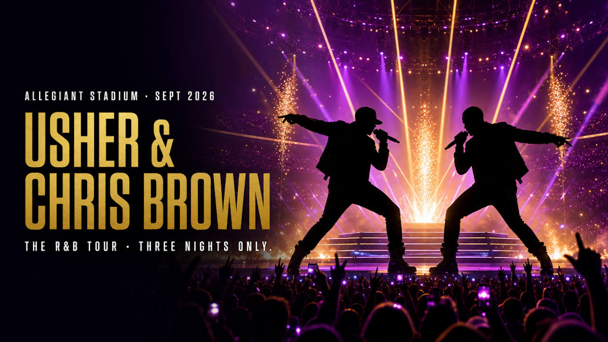 Usher and Chris Brown at Allegiant Stadium Las Vegas